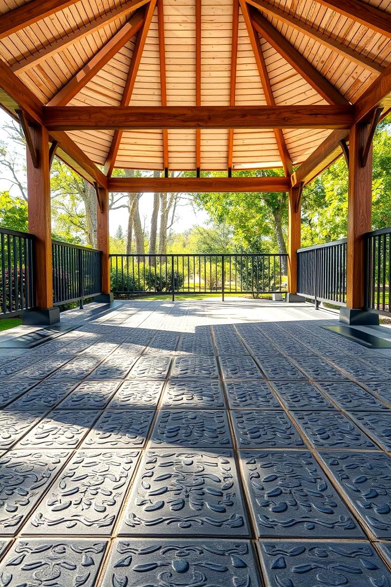 Durable Rubber Flooring - 24 Gazebo Floor Ideas