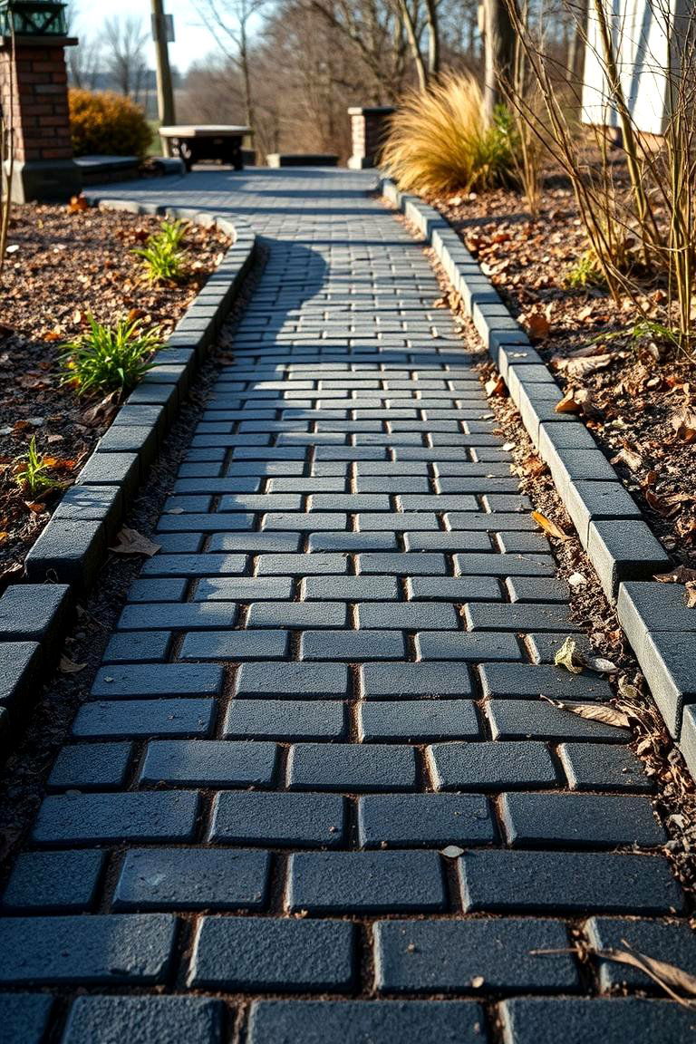 Durable Weather Resistant Black Brick Walkway - 24 Black Brick Walkway Ideas