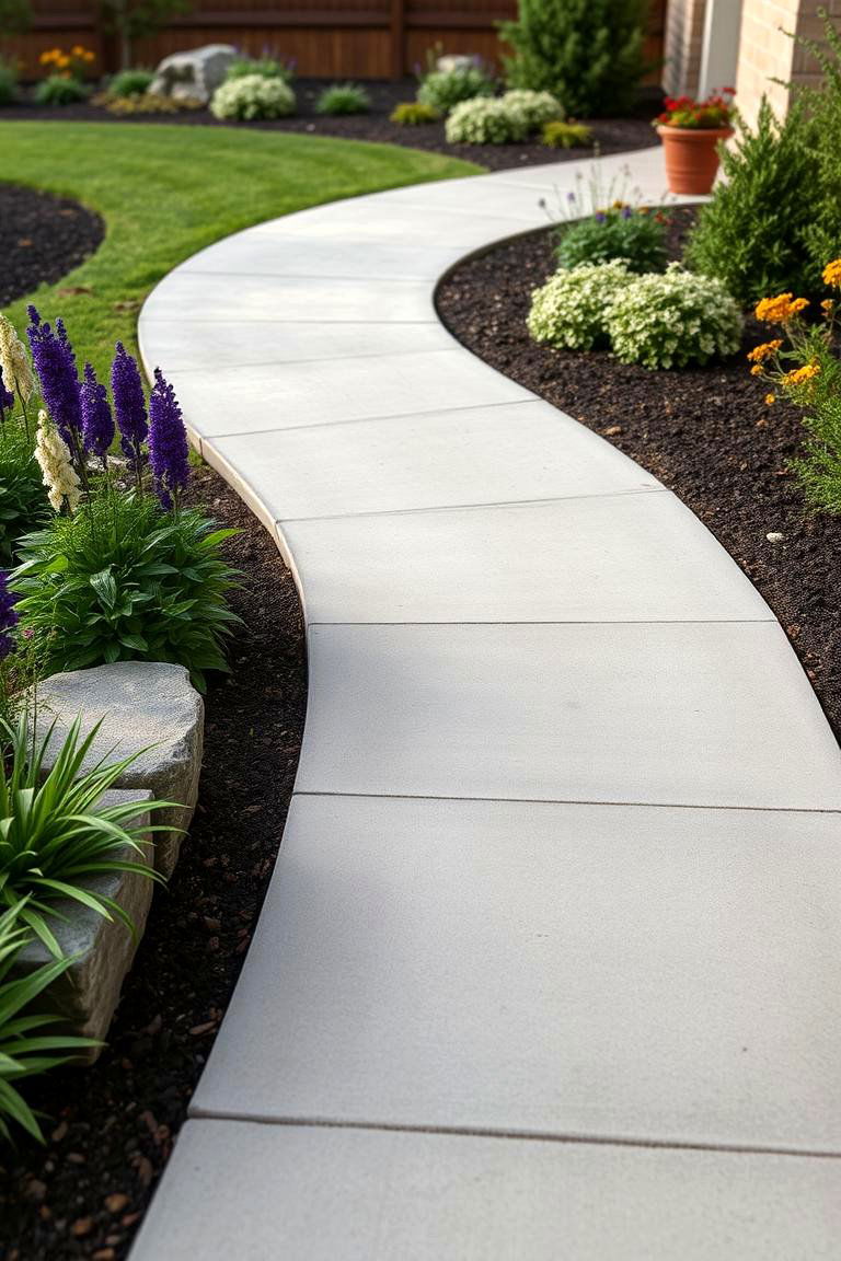 Durable and Versatile Concrete Walkway - 24 Concrete Walkway Ideas
