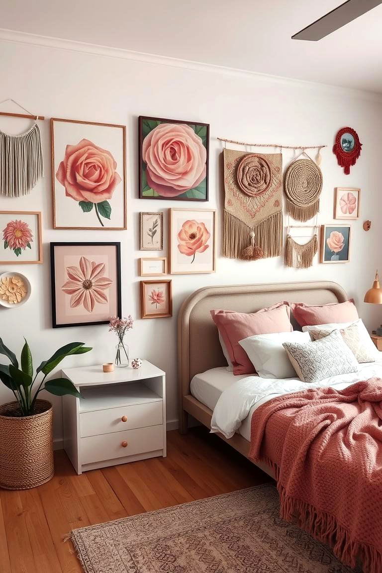 Dusty Rose Art and Wall Hangings - 24 Dusty Rose Bedroom Ideas