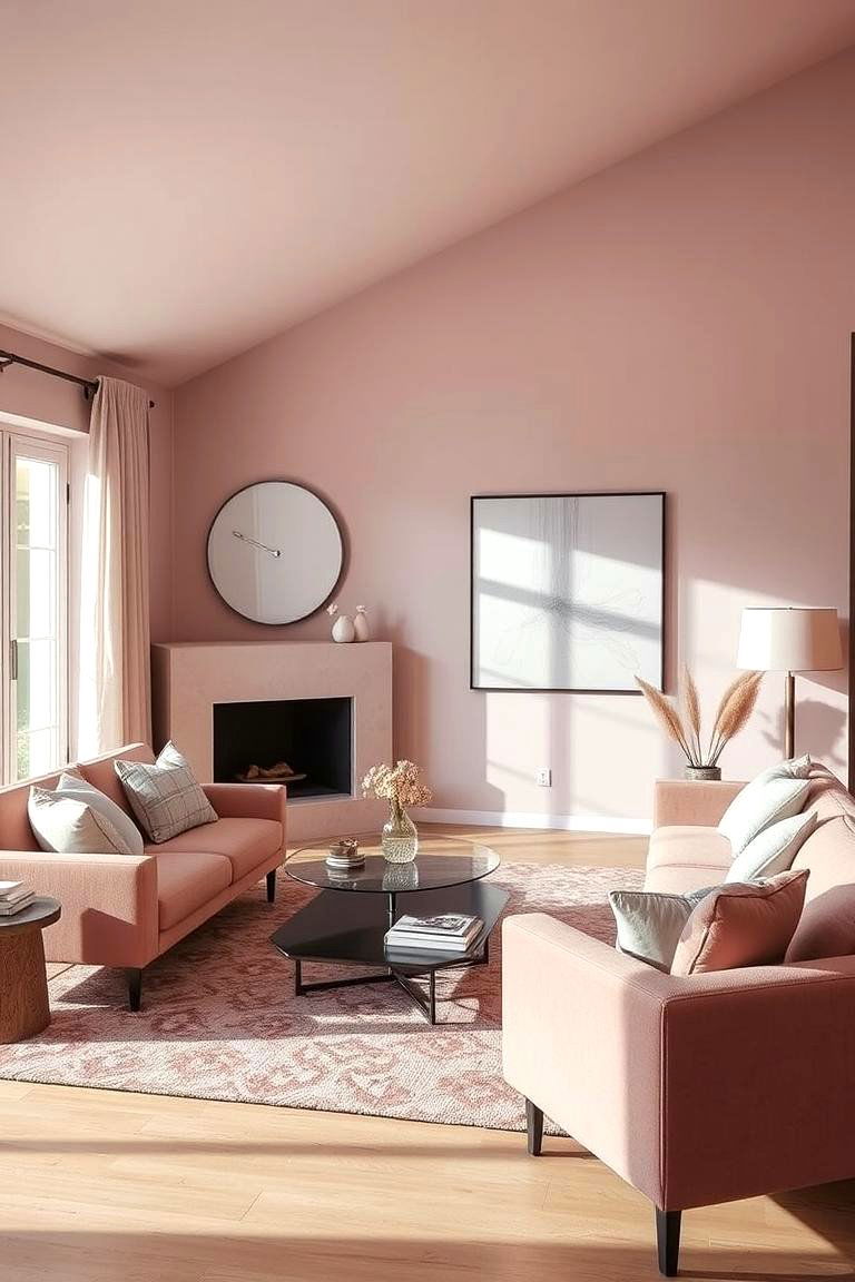 Dusty Rose Chic - 24 Pastel Living Room Ideas