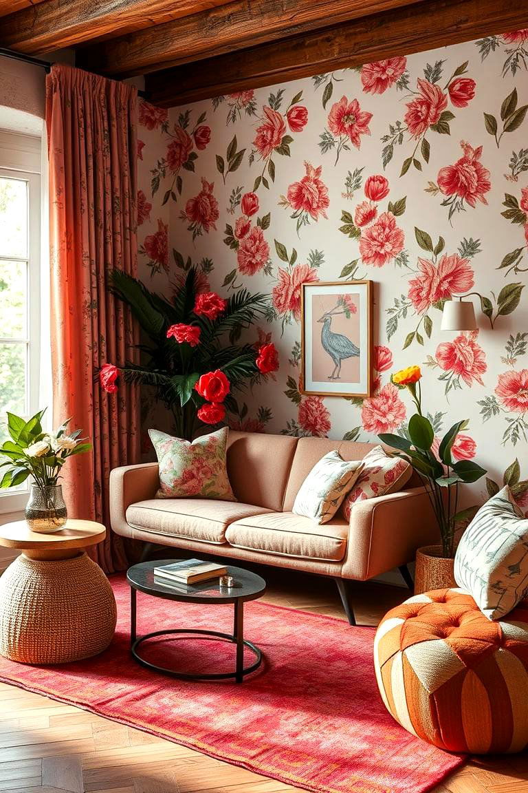 Dusty Rose Floral Patterns - 24 Dusty Rose Bedroom Ideas