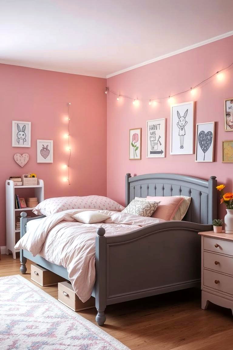 Dusty Rose Teen Bedroom - 24 Pastel Room Ideas