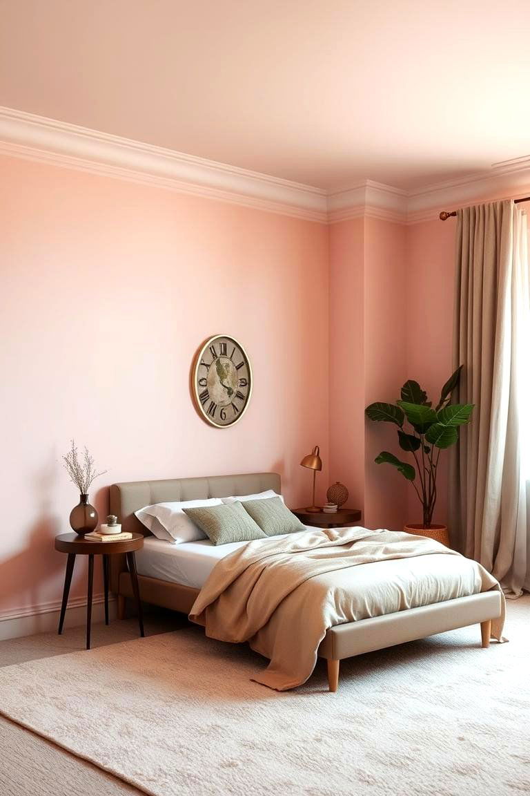 Dusty Rose Walls and Accents - 24 Dusty Rose Bedroom Ideas