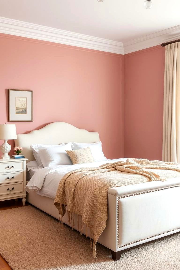 Dusty Rose and Off White Palette - 24 Pink and White Bedroom Ideas