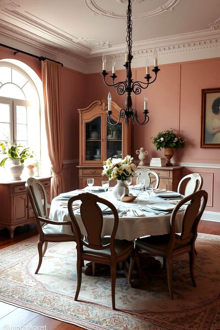 Dusty Rose for a Soft Elegant Ambiance - 24 Dining Room Paint Colors