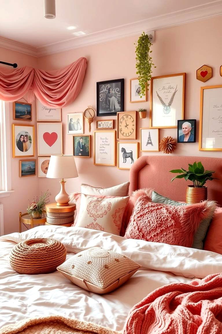 Dusty Rose with Eclectic Accessories - 24 Dusty Rose Bedroom Ideas