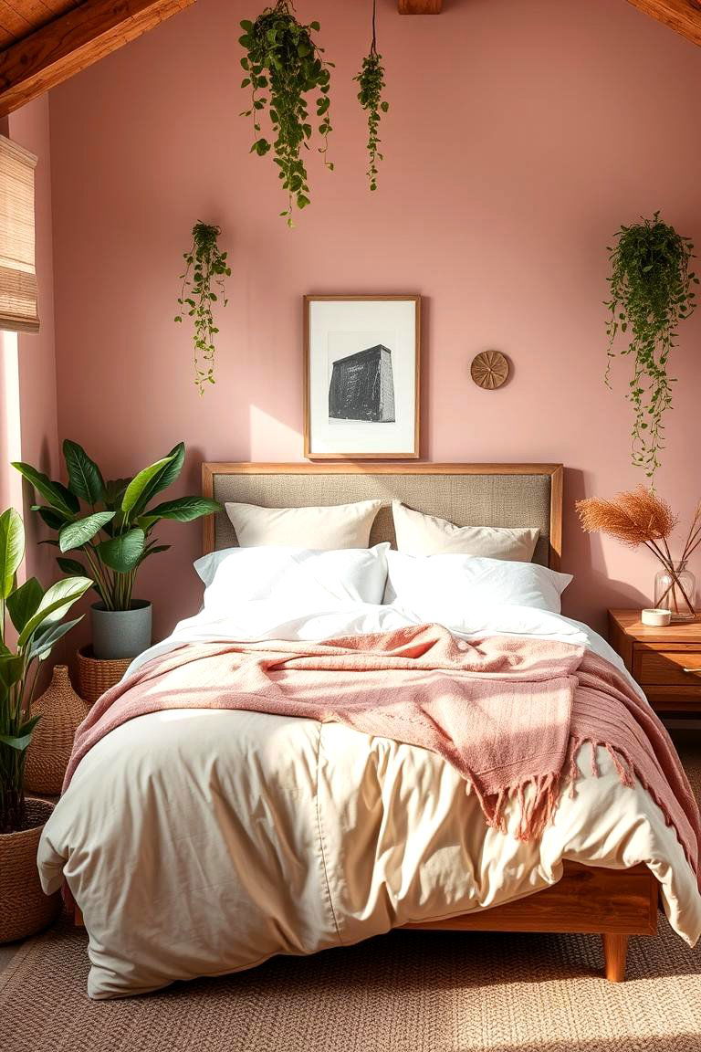 Dusty Rose with Natural Elements - 24 Dusty Rose Bedroom Ideas
