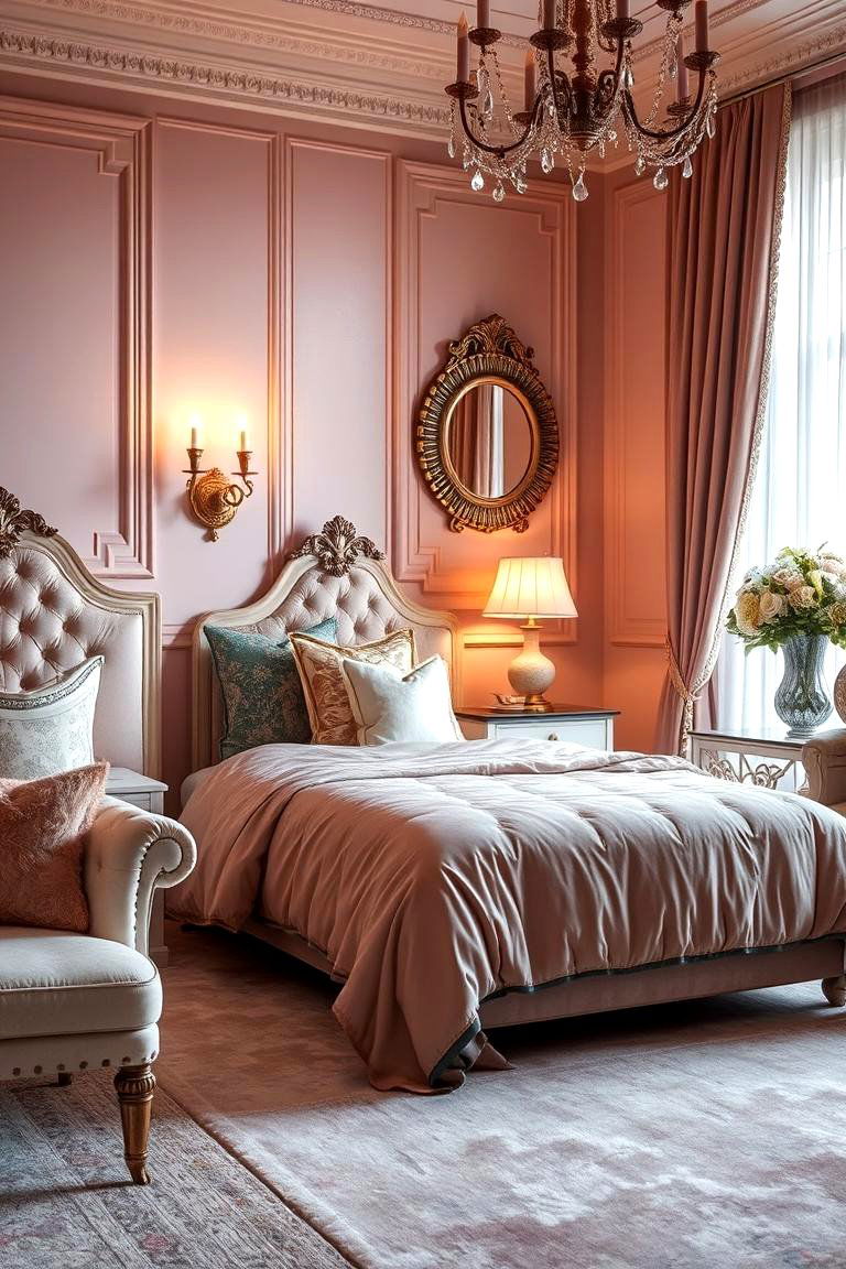Dusty Rose with a Touch of Glam - 24 Dusty Rose Bedroom Ideas