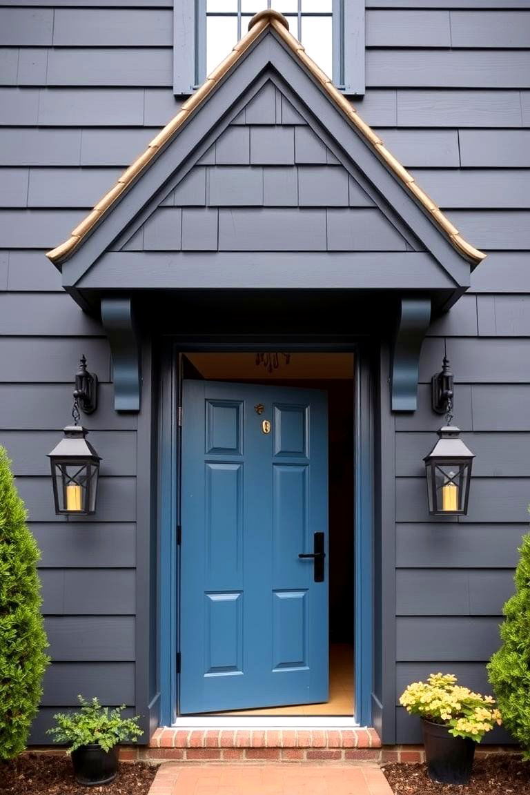 Dutch Blue Door for Versatility - 24 Grey House With Blue Door Ideas