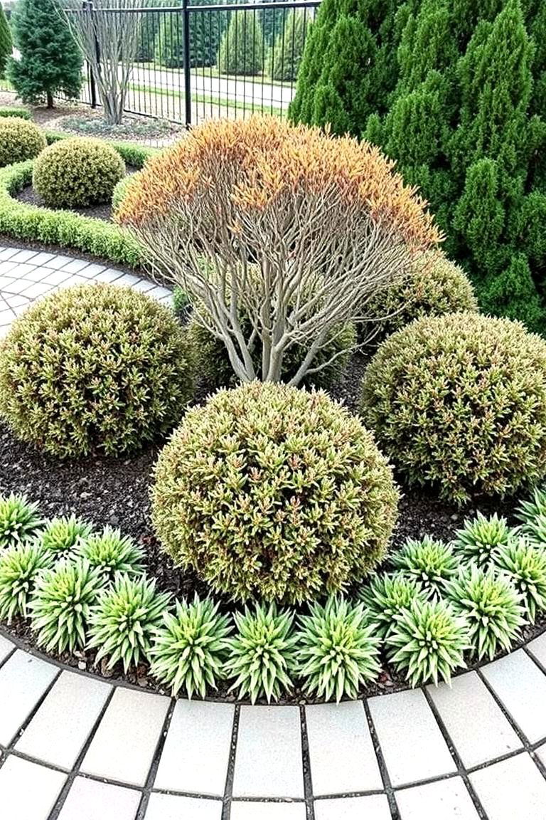 Dwarf Shrub Oasis - 24 Round Garden Bed Ideas