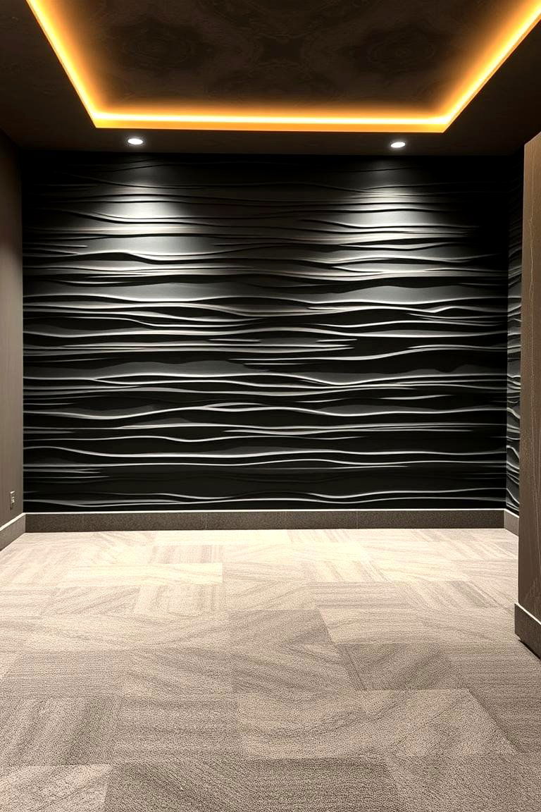 Dynamic 3D Wall Panels - 24 Basement Wall Ideas