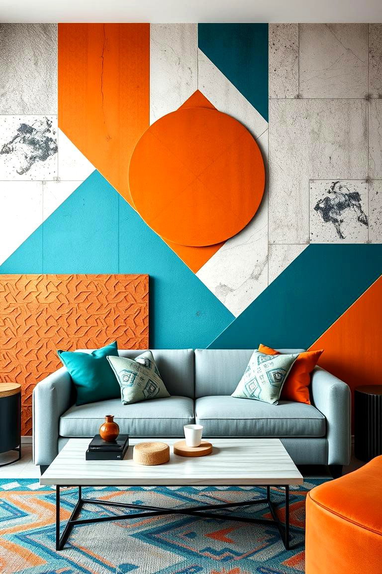 Dynamic Accent Walls - 24 Teal and Orange Color Scheme for Your Rooms