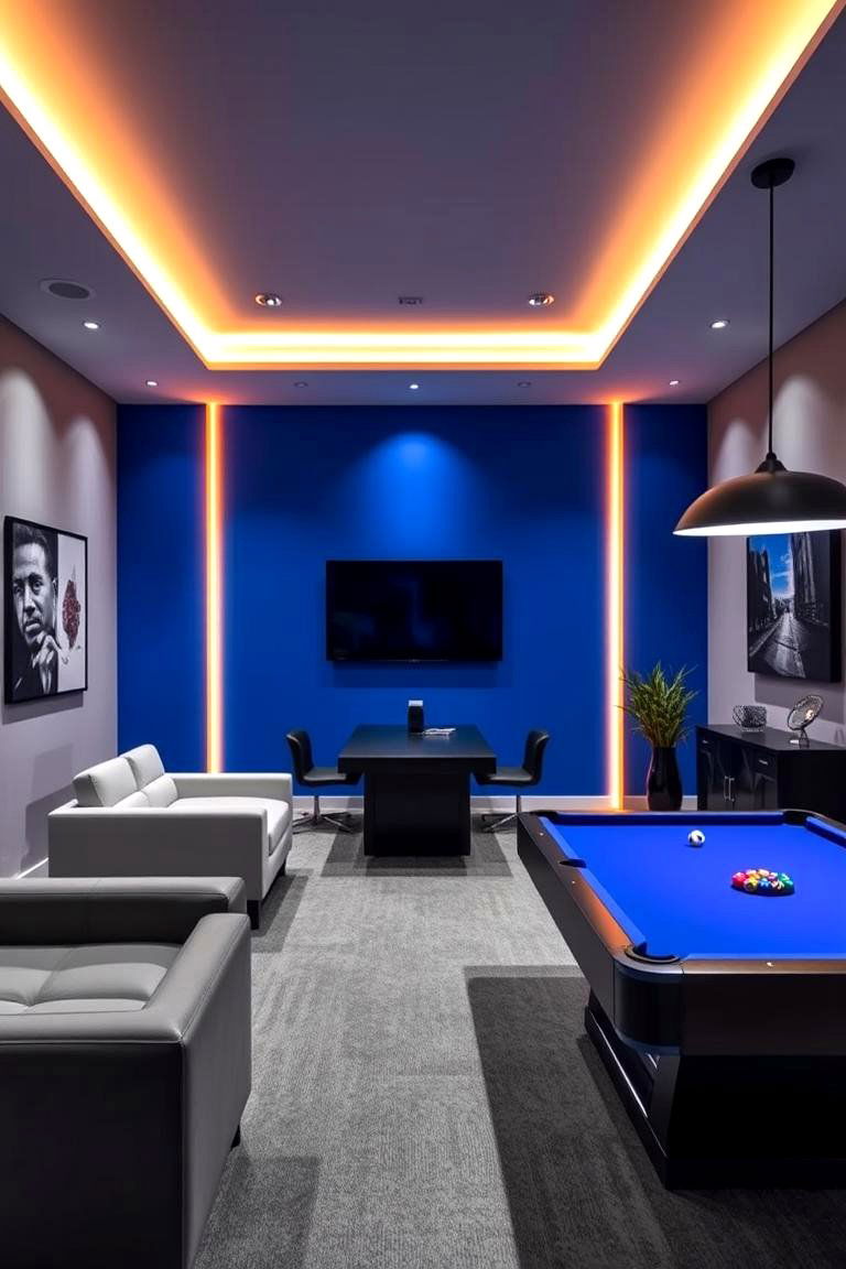 Dynamic Accent Walls - 24 Game Room Paint Ideas