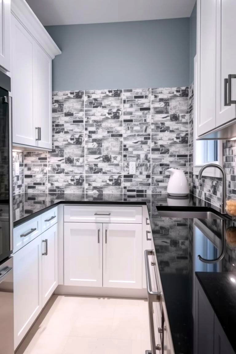 Dynamic Backsplash Brilliance - 24 white kitchen with black countertops ideas