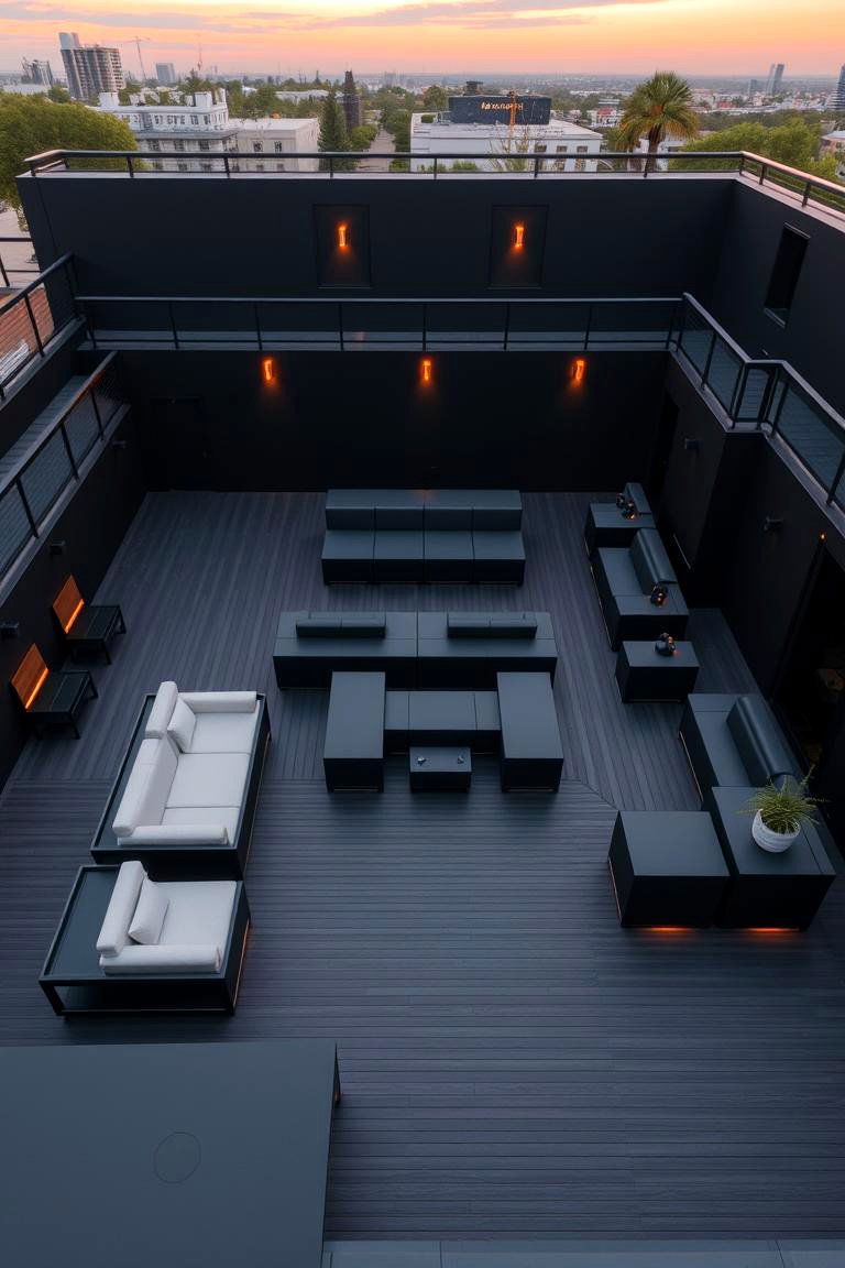 Dynamic Black Deck with Versatile Zones - 24 Black Deck Ideas