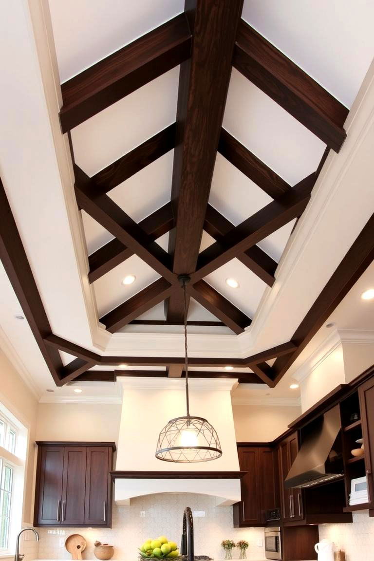 Dynamic Combination Ceiling - 24 Kitchen Ceiling Ideas