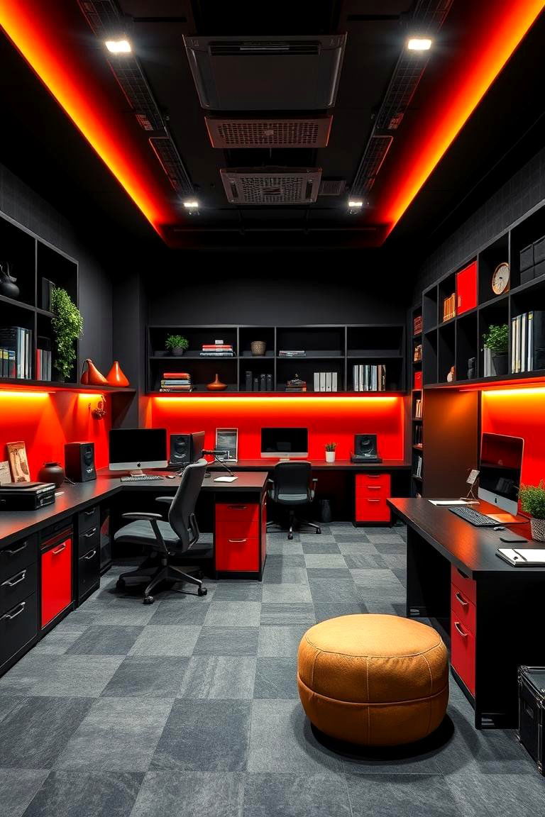 Dynamic Dark Layouts - 24 dark home office design ideas