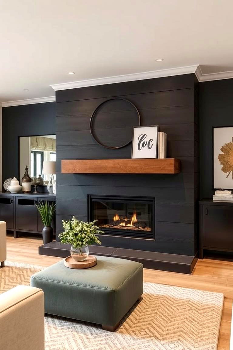 Dynamic Design Innovation - 24 Black Shiplap Fireplace Ideas