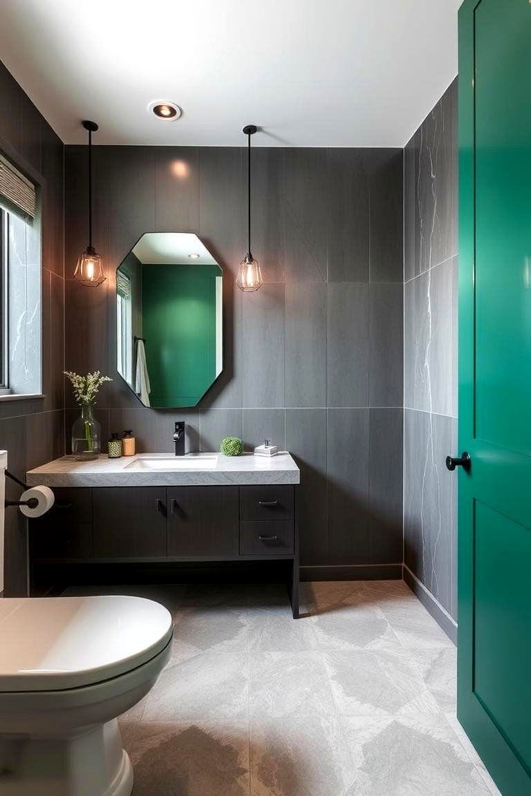 Dynamic Duo Palette - 24 Green and Grey Bathroom Ideas