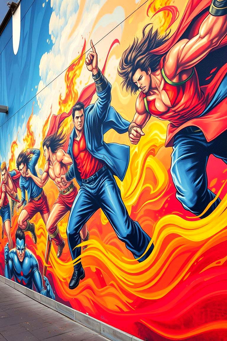 Dynamic Figures in Action - 24 Gym Murals