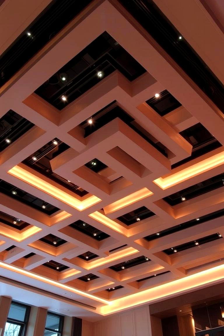 Dynamic Multi Layered Tray Ceiling - 24 tray ceiling ideas