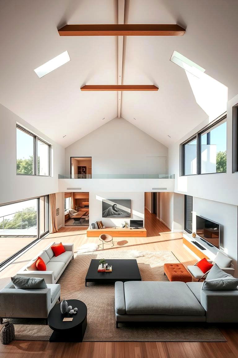 Dynamic Open Layout with Flowing Spaces - 24 Open Concept Vaulted Ceiling Living Room Ideas