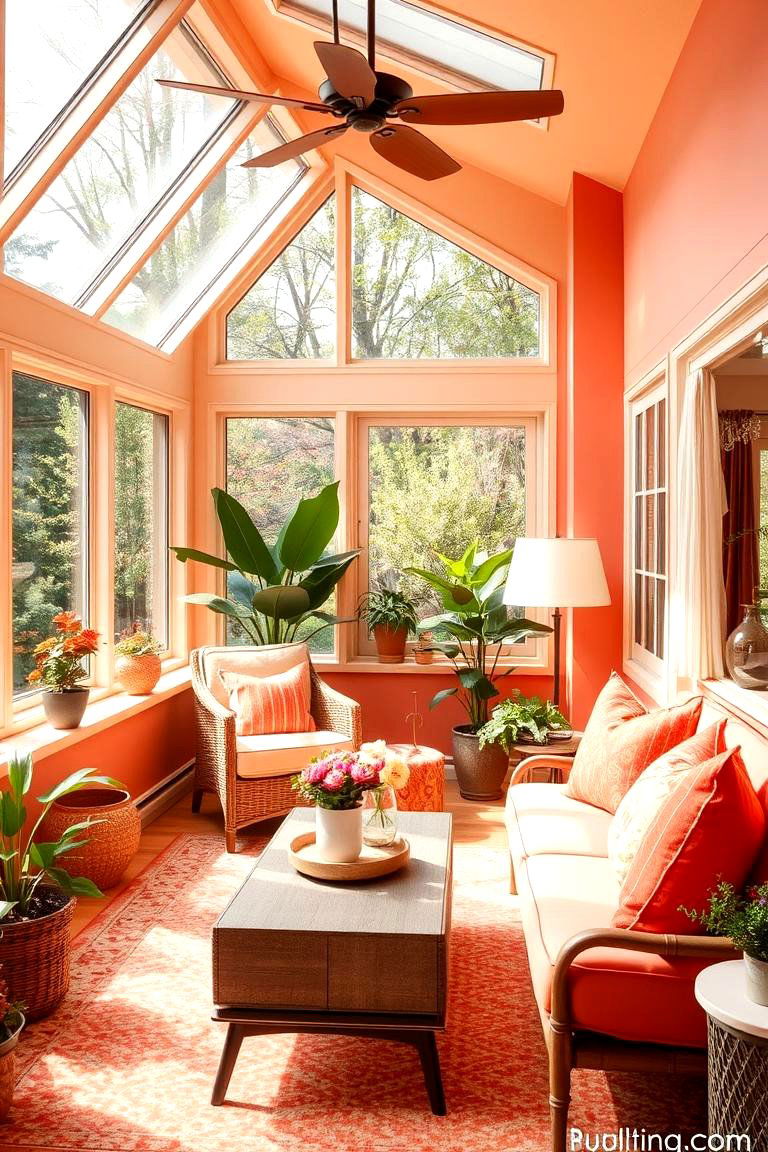 Dynamic Peach Glow - 24 Sunroom Color Ideas