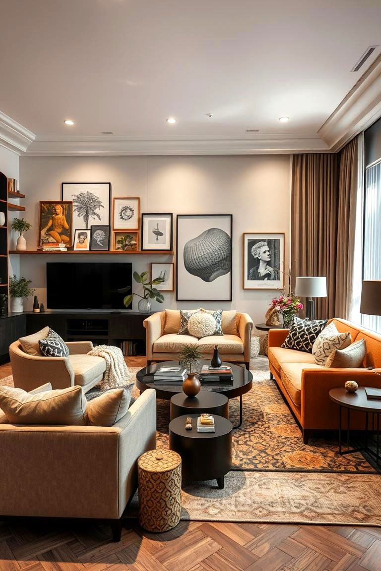 Dynamic Space Layering - 24 Maximalist Living Room Design Ideas