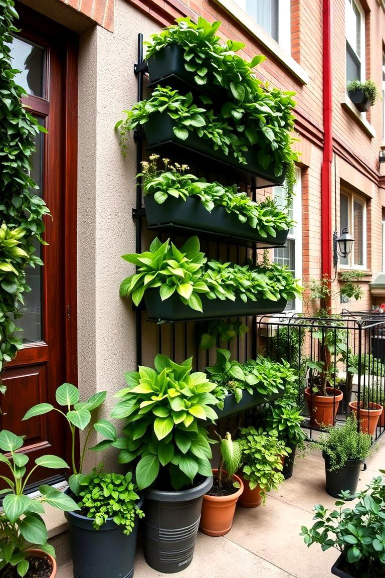 Dynamic Vertical Garden - 24 townhouse patio ideas