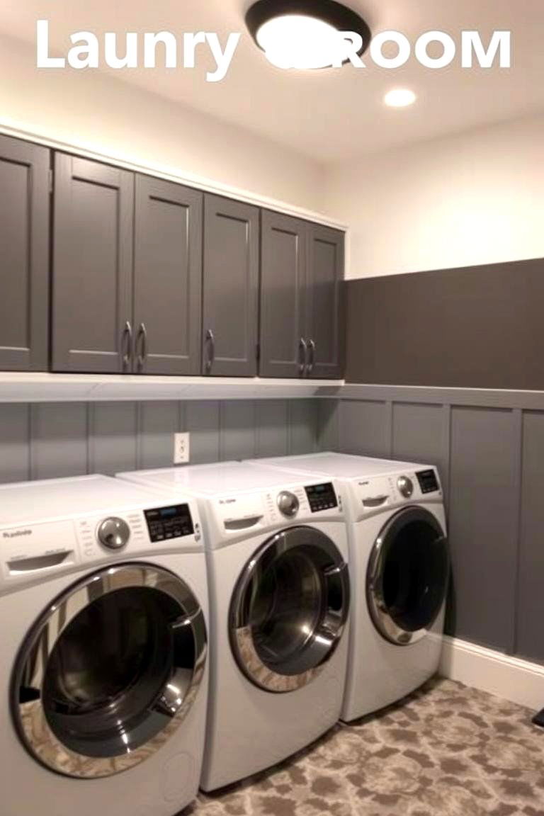 Dynamic Visual Interest with Two Tone - 24 Laundry Room Paint Ideas