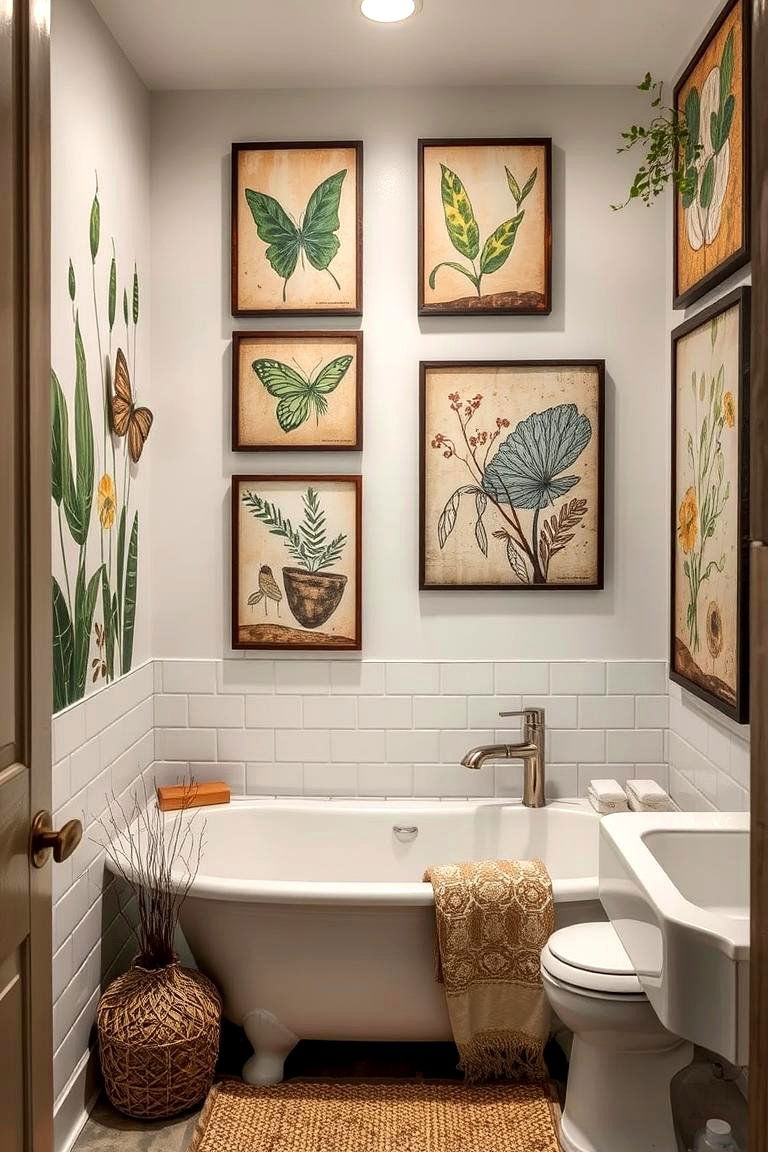 Earth Inspired Artwork - 24 Earthy Bathroom Ideas