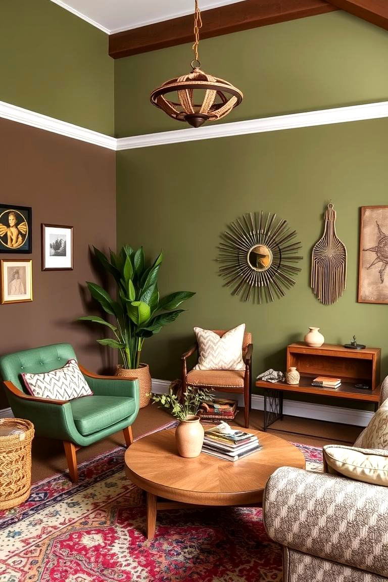 Earth Toned Accent Walls - 24 Green Boho Bedroom Ideas