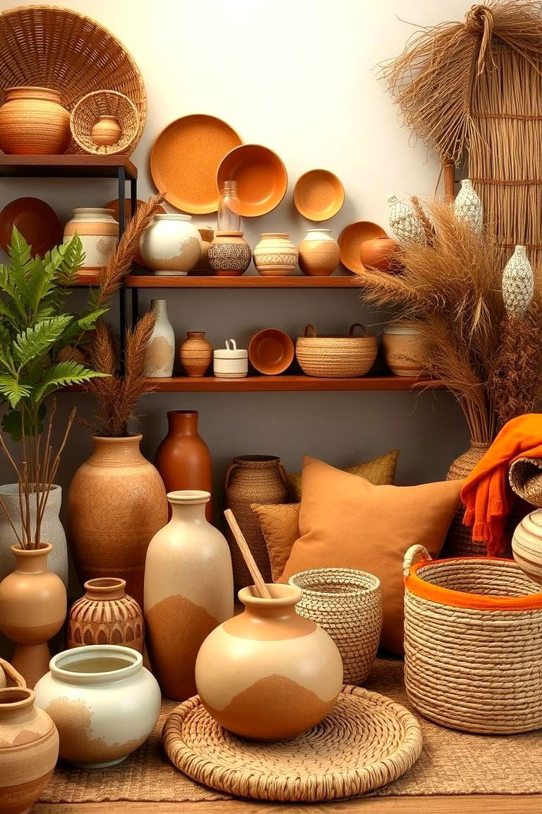 Earth Toned Accessories with a Burnt Orange Twist - 24 Boho Burnt Orange Bedroom Ideas