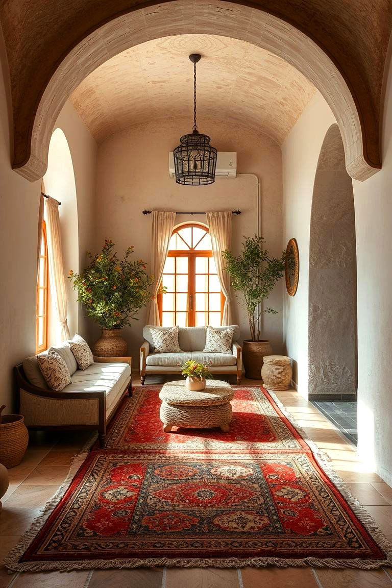 Earth Toned Rugs and Fabrics - 24 Mediterranean Living Room Ideas