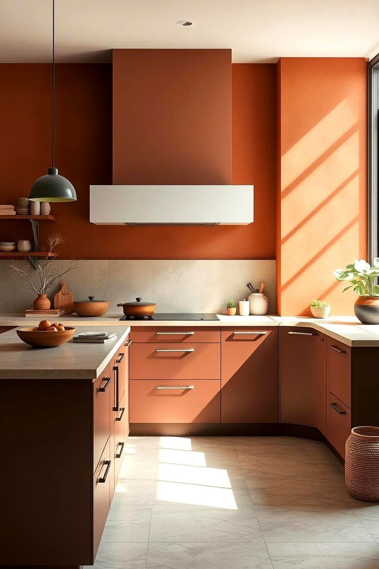 Earth toned Color Palette Walls - 24 Earthy Kitchen Ideas