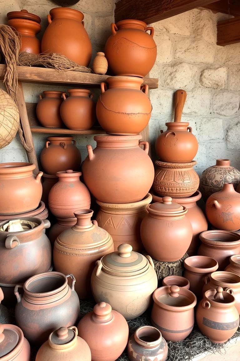 Earthen Cookware Displays - 24 Earthy Kitchen Ideas