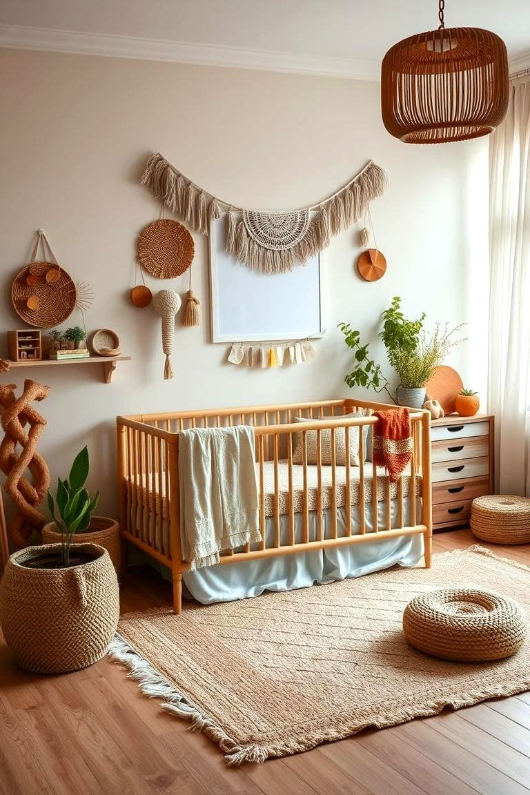 Earthy Boho Nursery - 24 Nature Themed Nursery Ideas