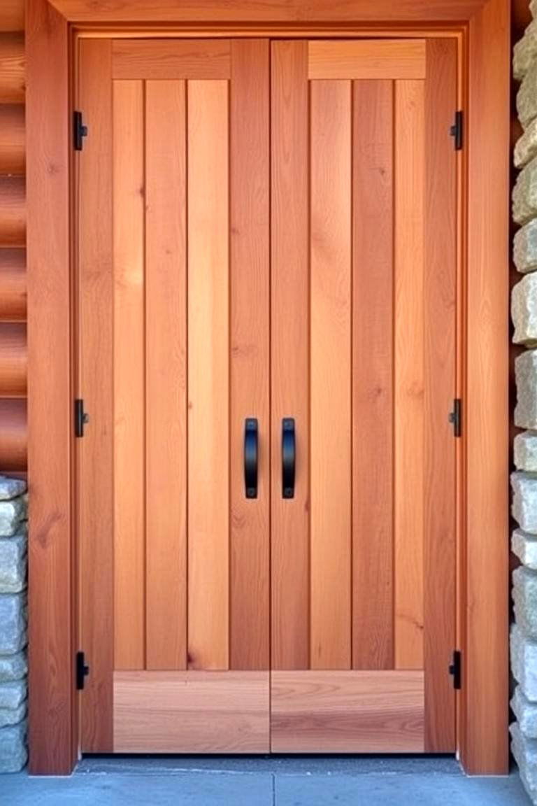 Earthy Brown Harmony - 24 Cedar Front Door Colors Ideas