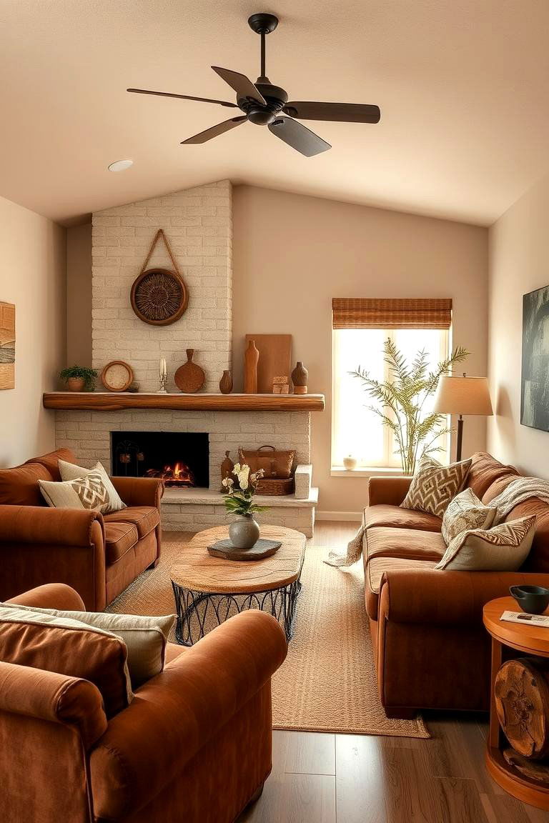 Earthy Brown and Beige Warmth - 24 Two Colour Combination for Living Room