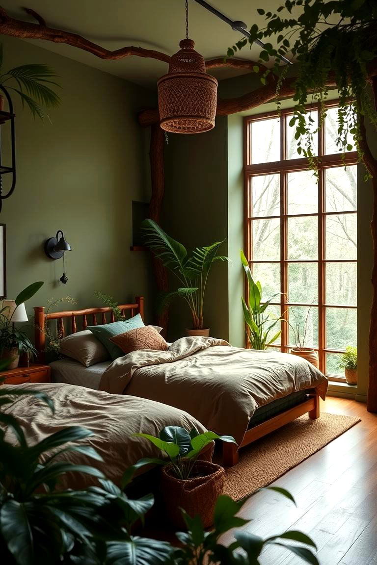 Earthy Brown and Green Color Palette - 24 Forest Themed Bedroom Ideas