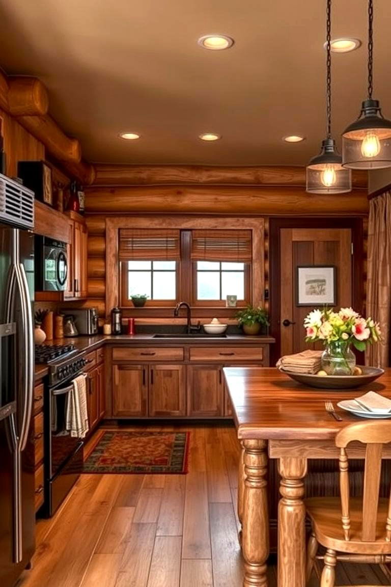Earthy Color Palette Harmony - 24 Log Cabin Kitchen Design Ideas