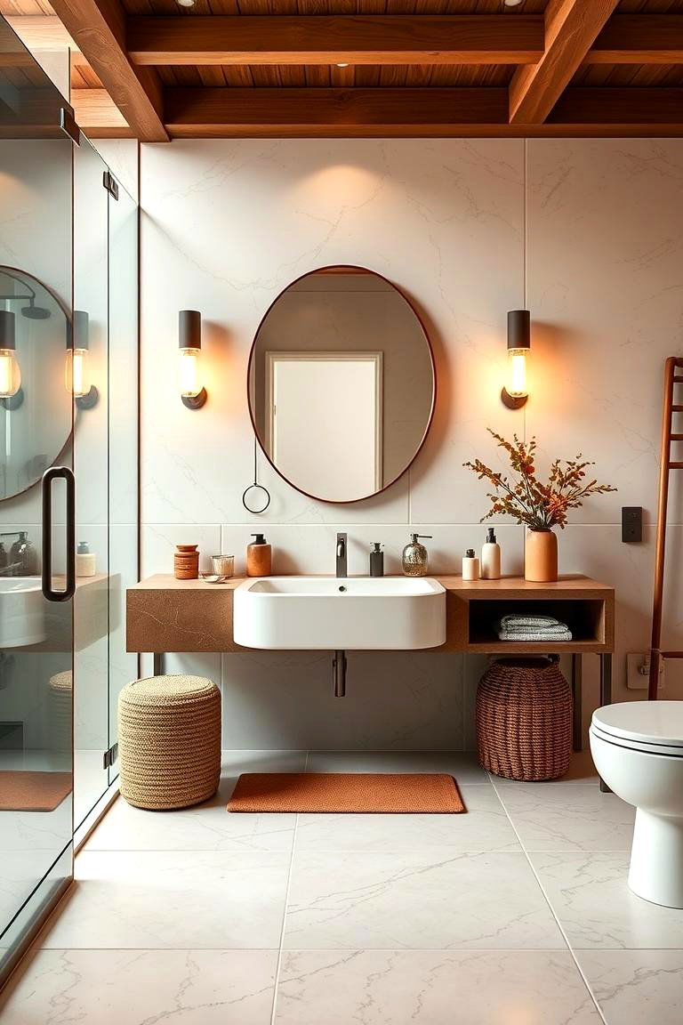Earthy Color Palettes - 24 Boho Bathroom Ideas