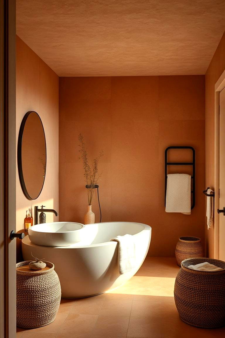 Earthy Color Palettes - 24 Mexican Bathroom Ideas