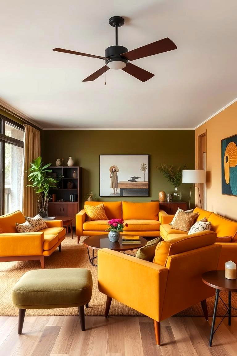 Earthy Color Palettes - 24 Mid-Century Modern Living Room Ideas