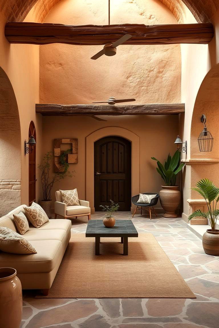 Earthy Color Schemes - 24 Mediterranean Living Room Ideas
