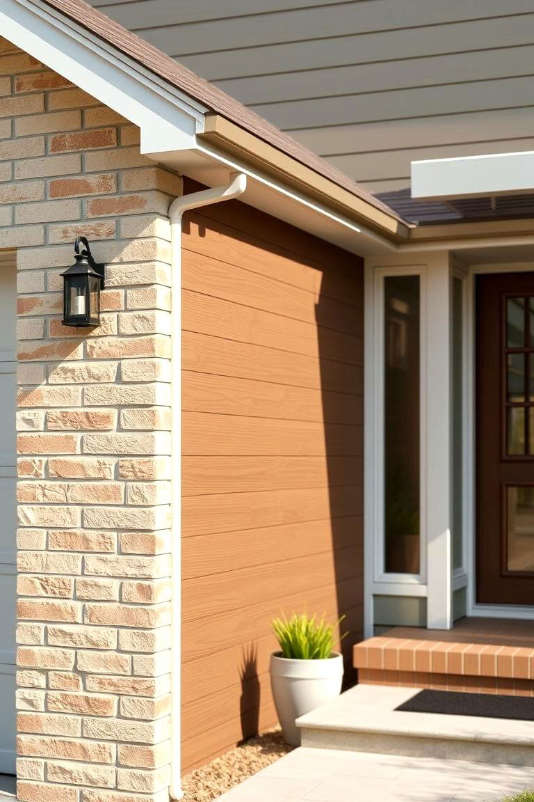 Earthy Contemporary Mix - 24 Vinyl Siding and Brick Combinations