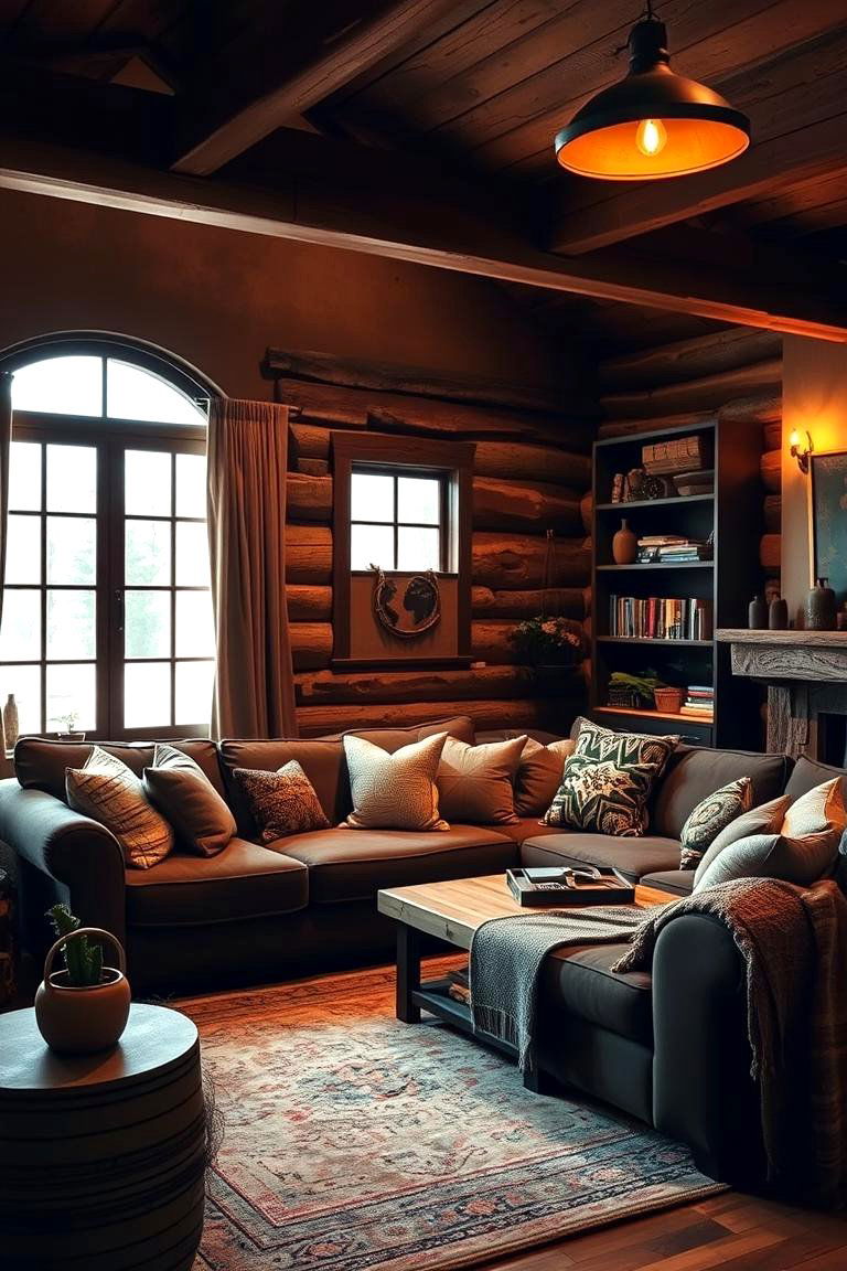 Earthy Elegance with Dark Brown Couch - 24 Dark Brown Couch Living Room Ideas