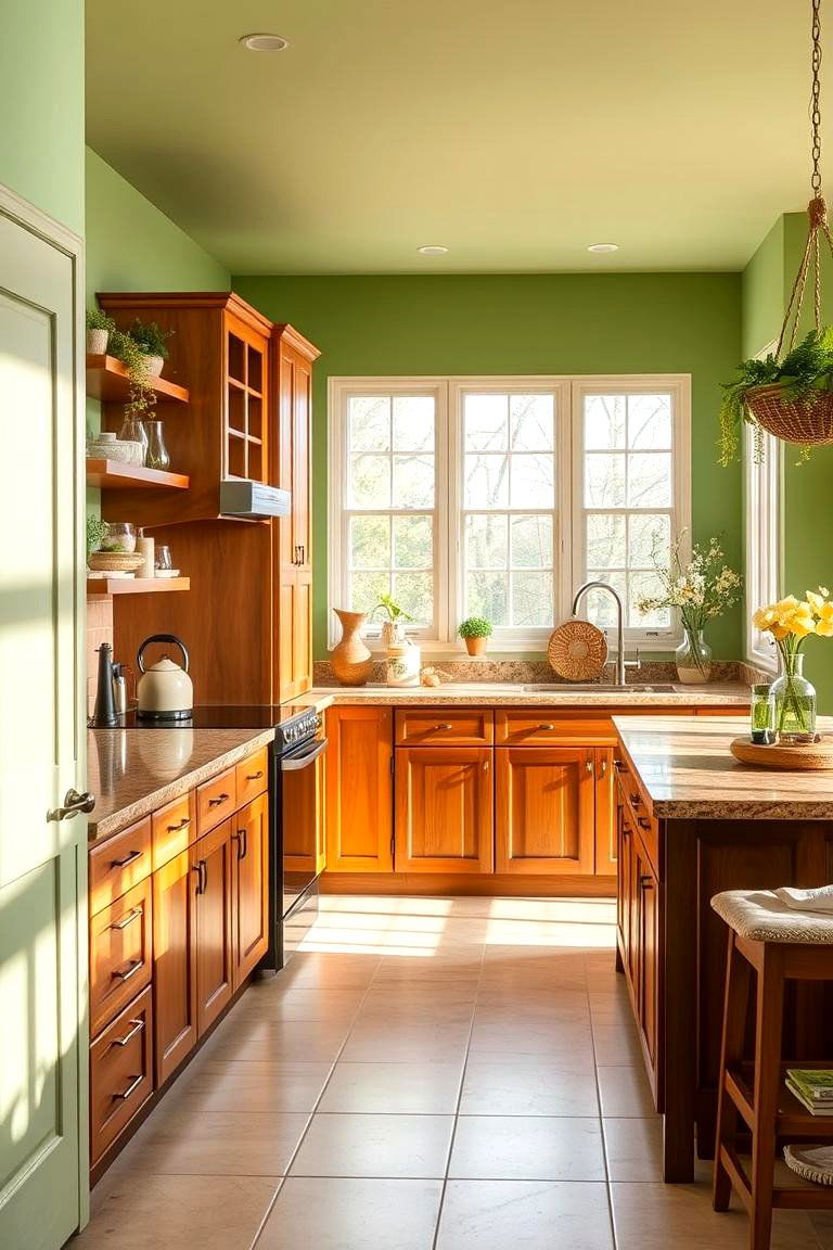 Earthy Elegance with Natural Tones - 24 Green and Brown Kitchen Ideas