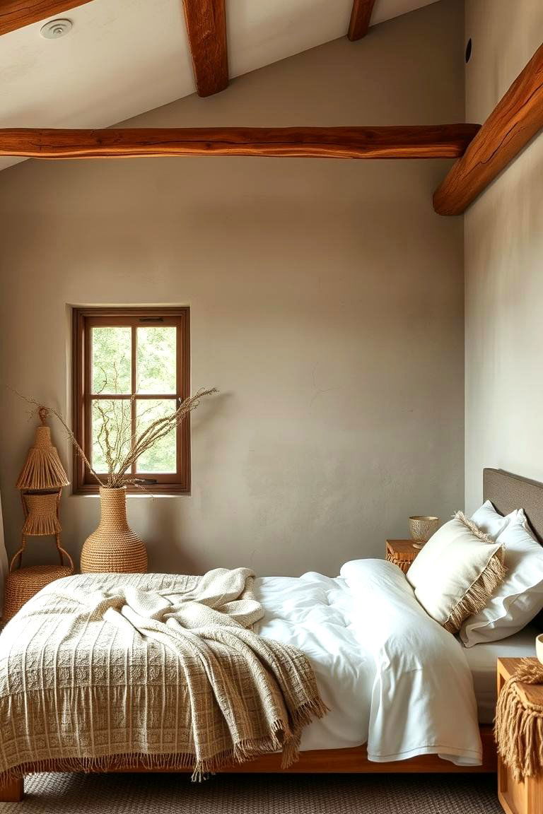 Earthy Limewash Tones - 24 Limewash Bedroom Ideas